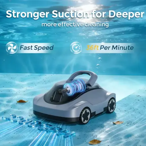 Sladdlös robotpoolrengörare med kraftfull sugdammsugare
